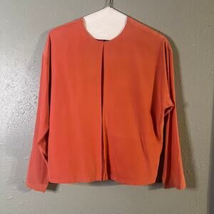 Peach Silk Blouse Linda Allard Ellen Tracy VTG Silk Blouse sz 12 Faux split fron